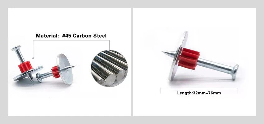 drive pin nails with metal washer details drive pin nails with metal washer details
